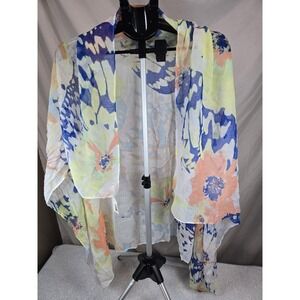 Vintage New Sears White And Floral Metaphor Scarf